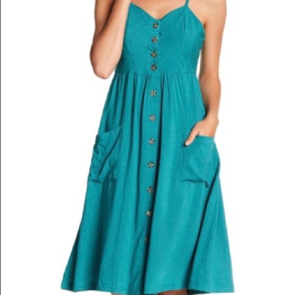 good luck gem button front midi dress